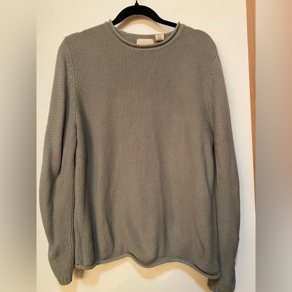 Cozy Gray Knit Crewneck Sweater